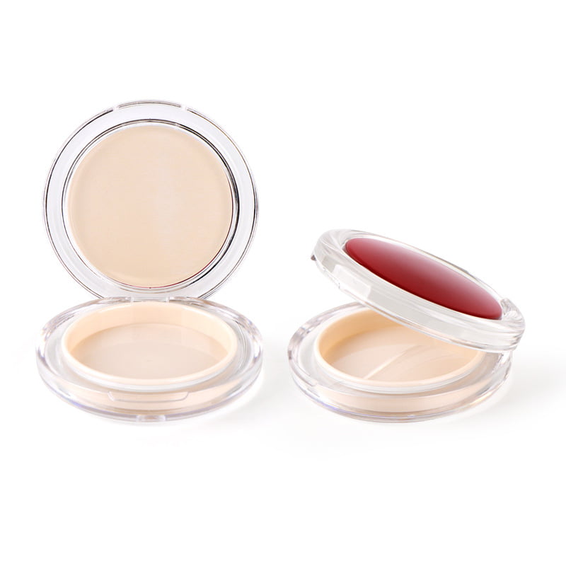 Multi-color eyeshadow palette or blush compact with a clear AS lid for color cosmetics