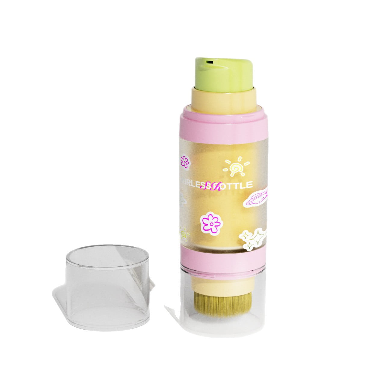 Airless foundation bottles for high-viscosity full coverage makeup