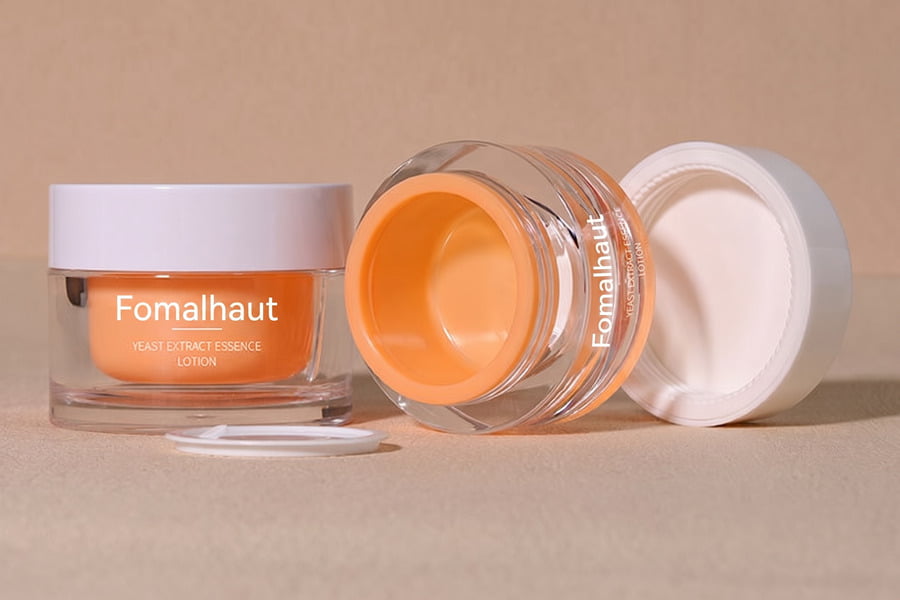 Classic 50g double-wall acrylic jars or refillable face cream jars showcasing perfect handling proportions