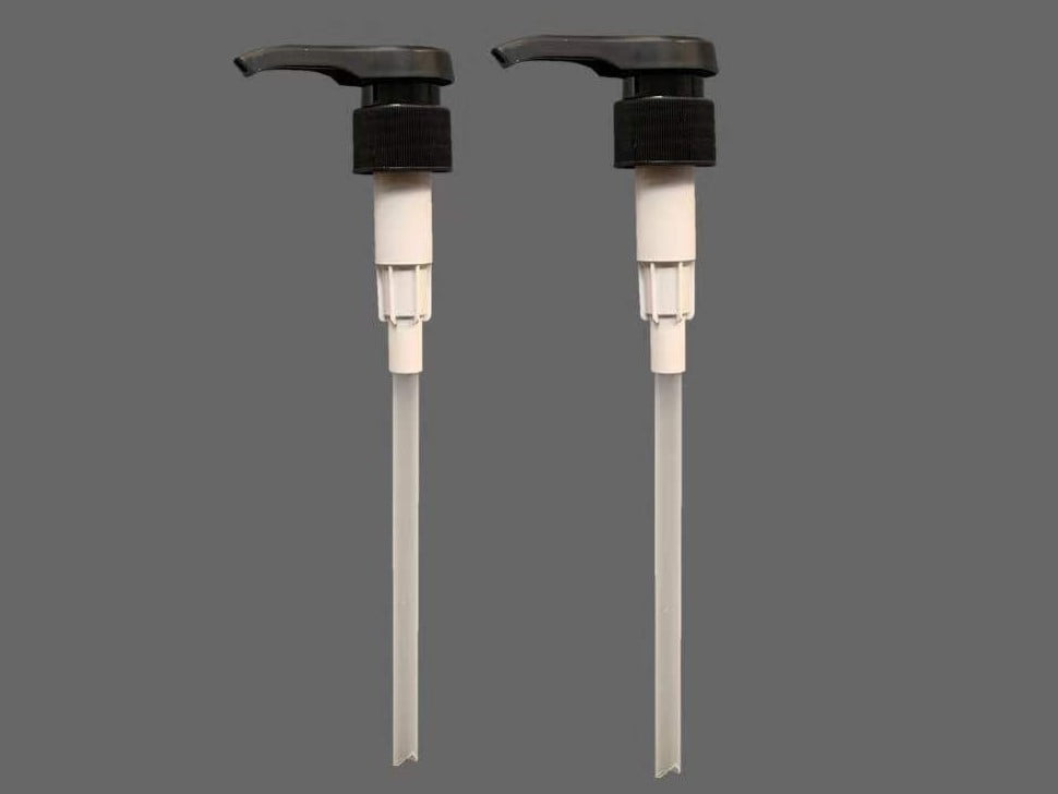 Detailed view of a V-cut cosmetic pump tube