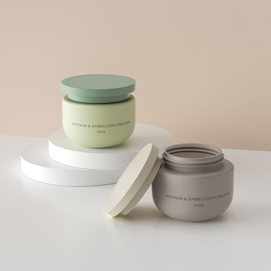 Double-wall and single-wall heavy-duty HDPE cosmetic jars for hair masks and body scrubs