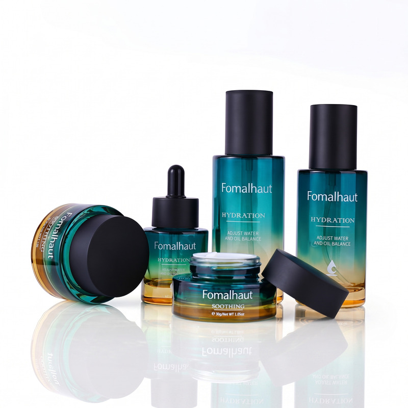 Luxury gradient cosmetic glass bottle 