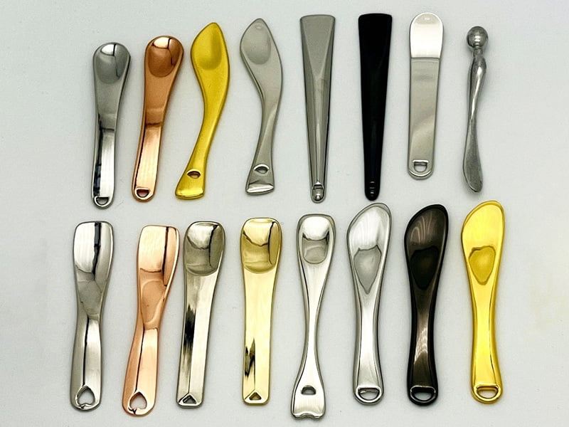 Luxury zinc alloy cosmetic packaging spatula