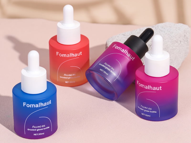 Thick-wall mini glass dropper vials for essential oils and premium serum samples