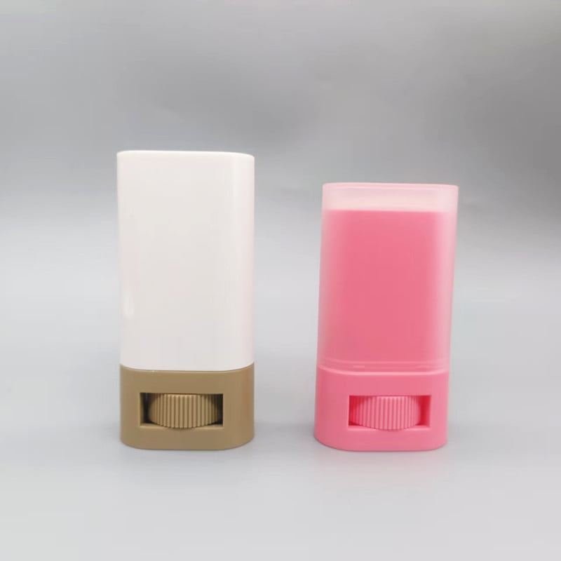 Oval and round HDPE deodorant stick containers for solid perfumes and sunscreens