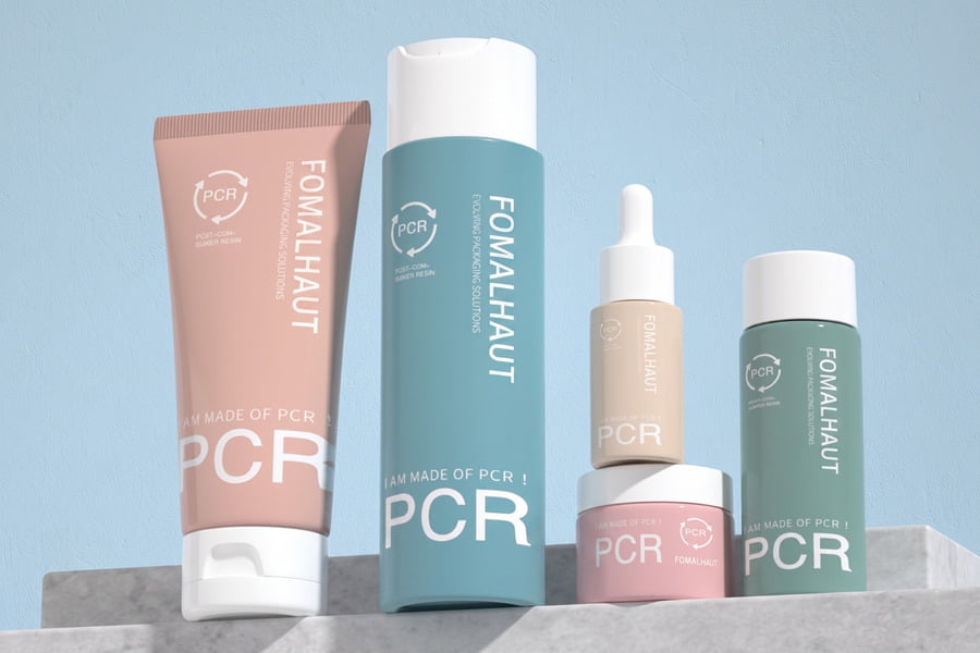 PCR cosmetic bottles and mono-material PP packaging