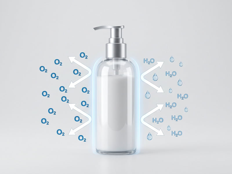 PET Gas and Moisture Barrier Illustration for Cosmetic Packaging