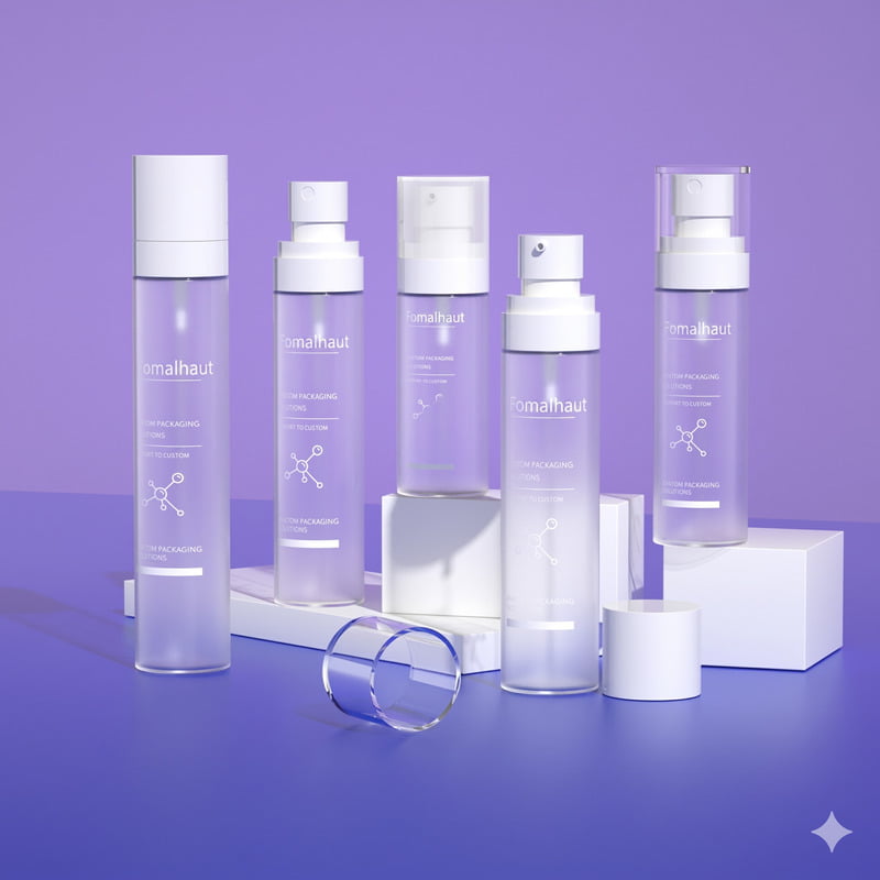 Crystal-clear PET plastic cosmetic packaging bottles