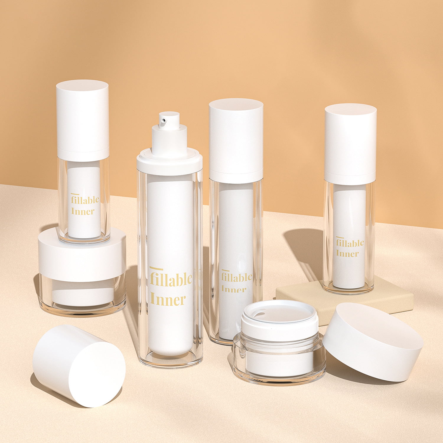 Transparent PS plastic sample jars and makeup palettes