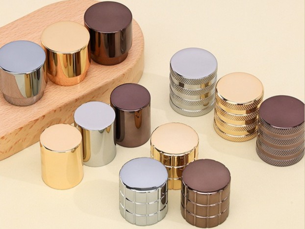 Brushed and Glossy Aluminum Caps for Heavy Base Glass Jars