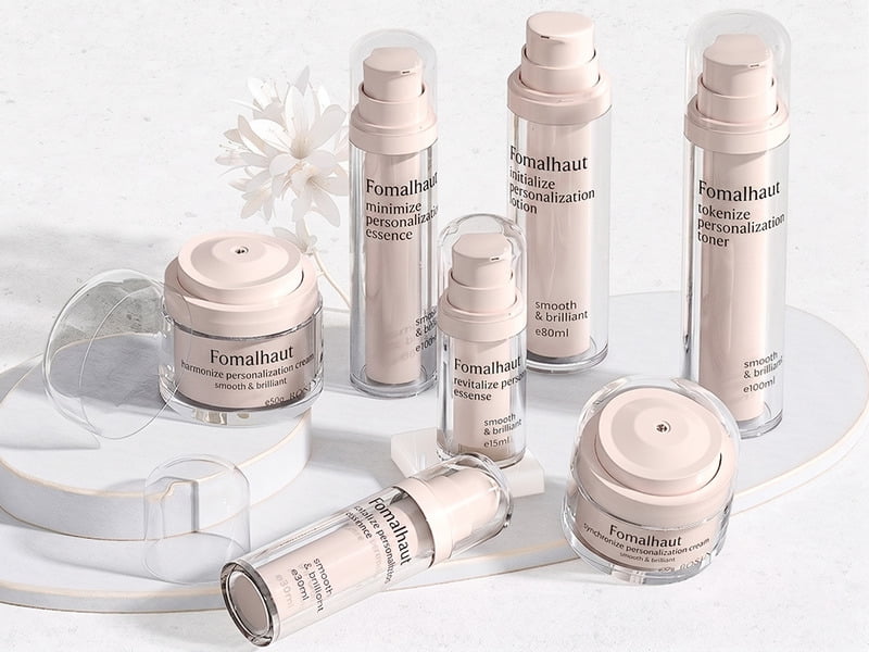 Refillable Acrylic Cosmetic Packaging System with Recyclable PP Pod