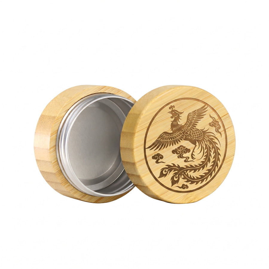 Bamboo cream jars and cosmetic tubes featuring clear, sharp Pantone-colored silk screen printed logos
