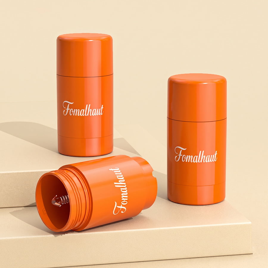 Wide-mouth PP deodorant tubes with bottom rotating gears for solid balm cosmetic packaging