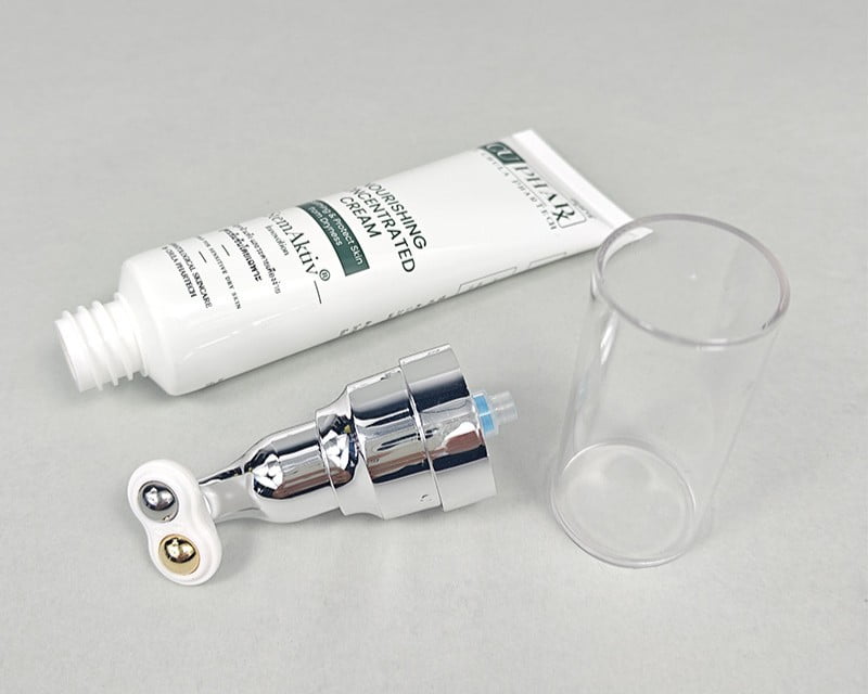 Zinc alloy massage tubes and ceramic roller cosmetic tubes