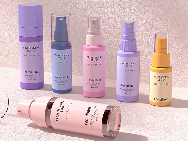 Fine mist spray bottles and frosted glass toner bottles
