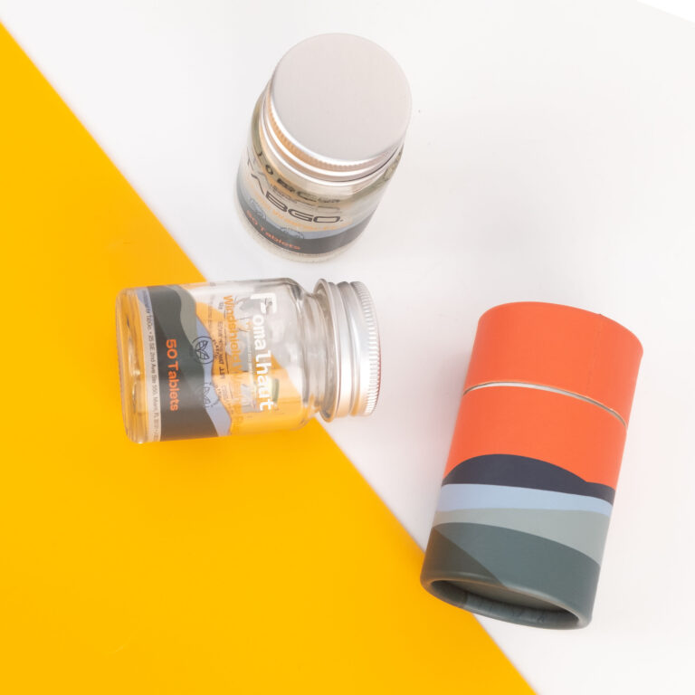 120ml Pattern Transfer Glass Bottle with Aluminum Lid for Pills