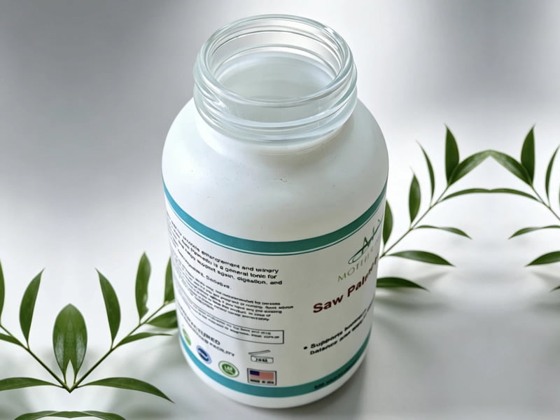 Frosted glass cosmetic bottle with an applied product label