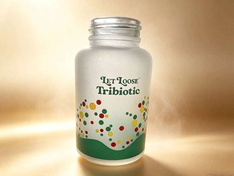Frosted cosmetic bottle showing a matte surface treatment