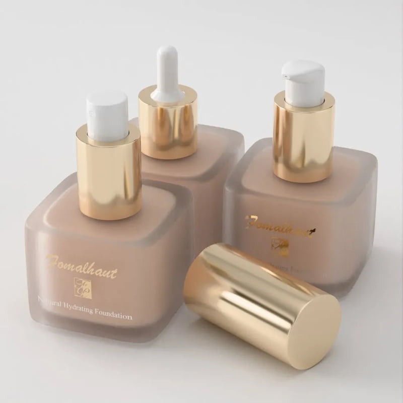 Foundation bottles with pump and dropper closures