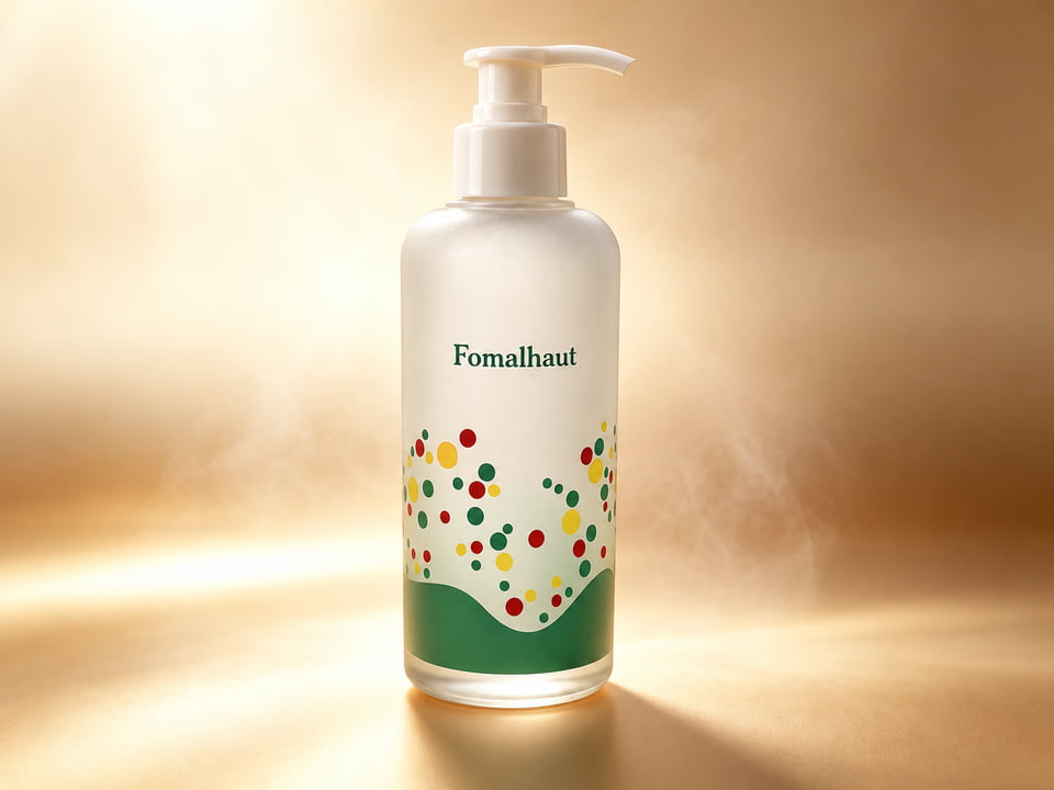 Illustration of a frosted lotion pump bottle with printed decoration