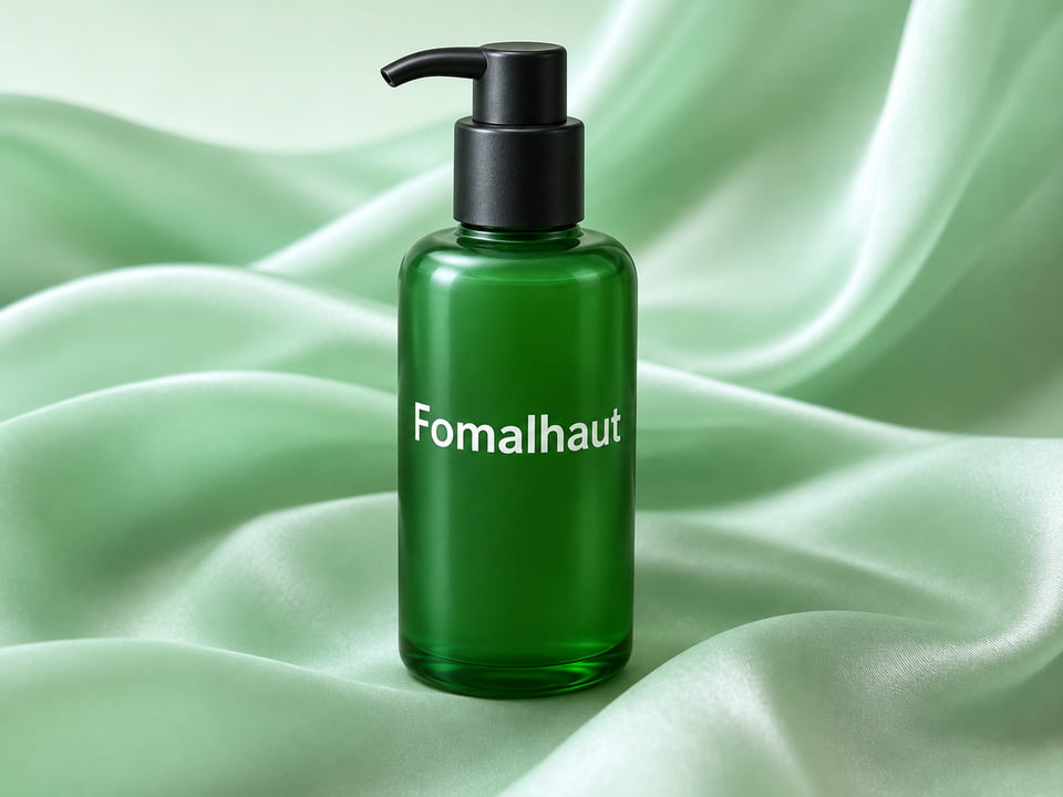 Illustration of a green lotion pump bottle with white screen-printed lettering